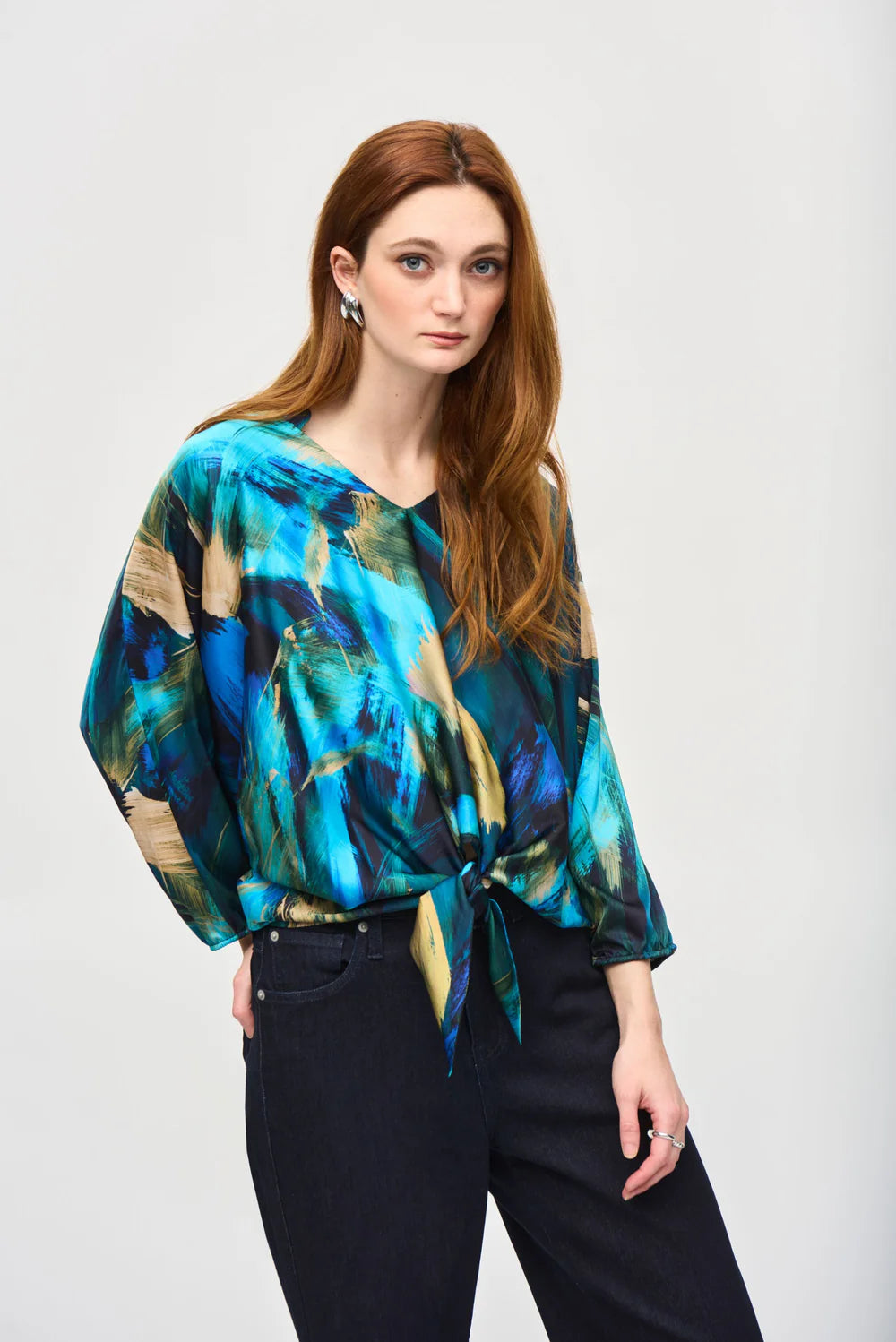 Joseph Ribkoff Abstract Print Cocoon Top 243102