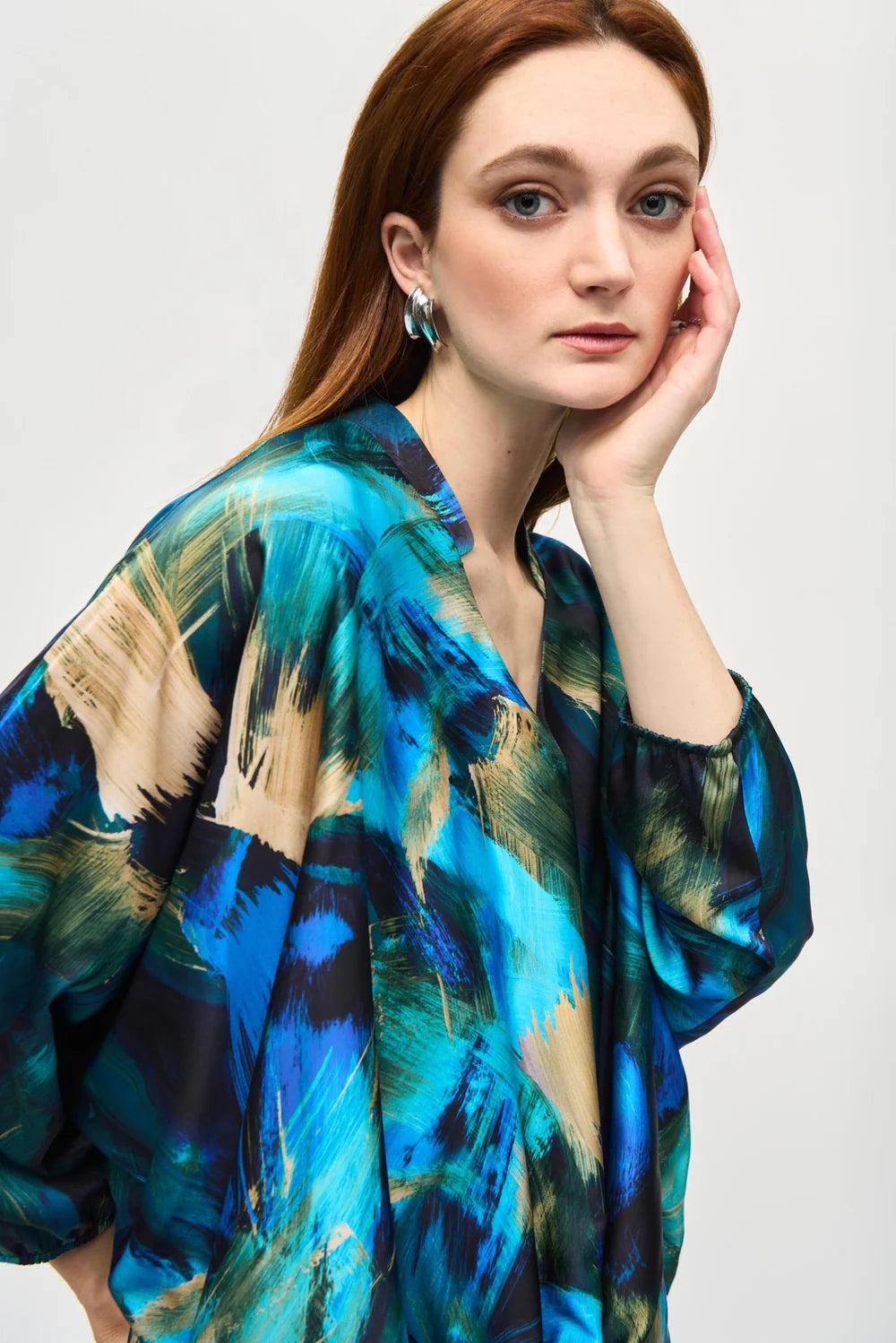 Joseph Ribkoff Abstract Print Cocoon Top 243102