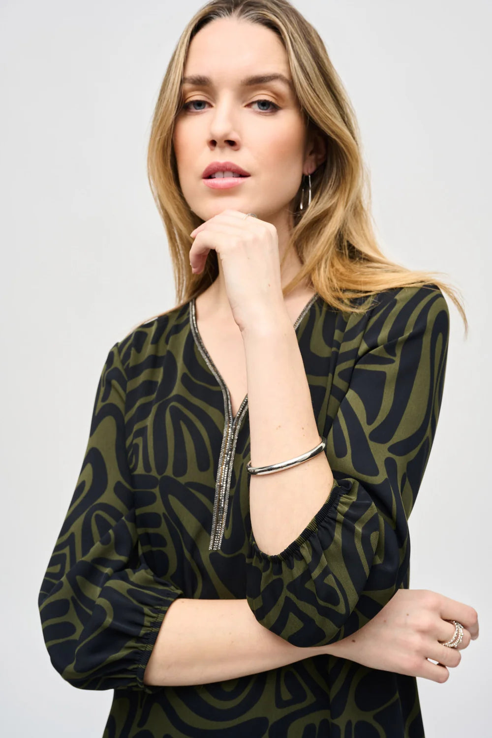 Joseph Ribkoff Abstract Print A-Line Dress 243154