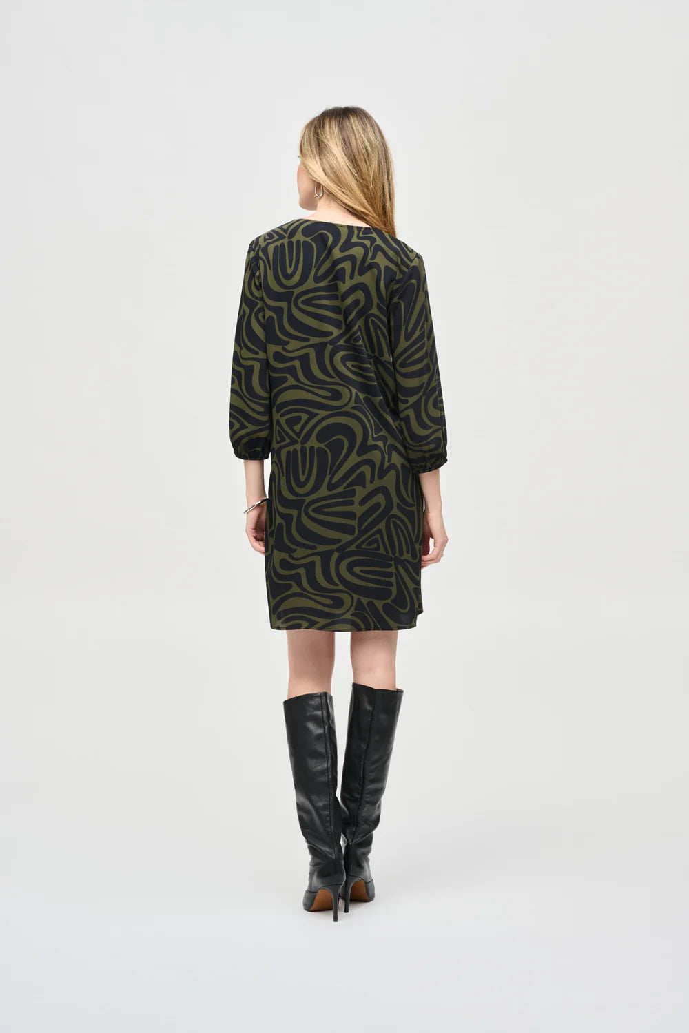 Joseph Ribkoff Abstract Print A-Line Dress 243154
