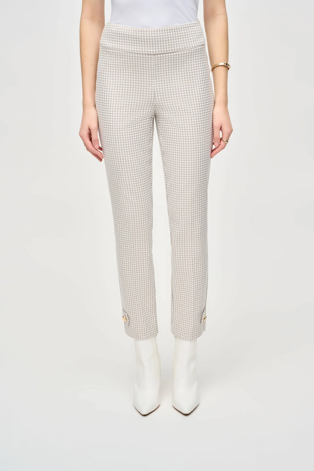 Joseph Ribkoff Houndstooth Jacquard Slim Fit Pants 243180