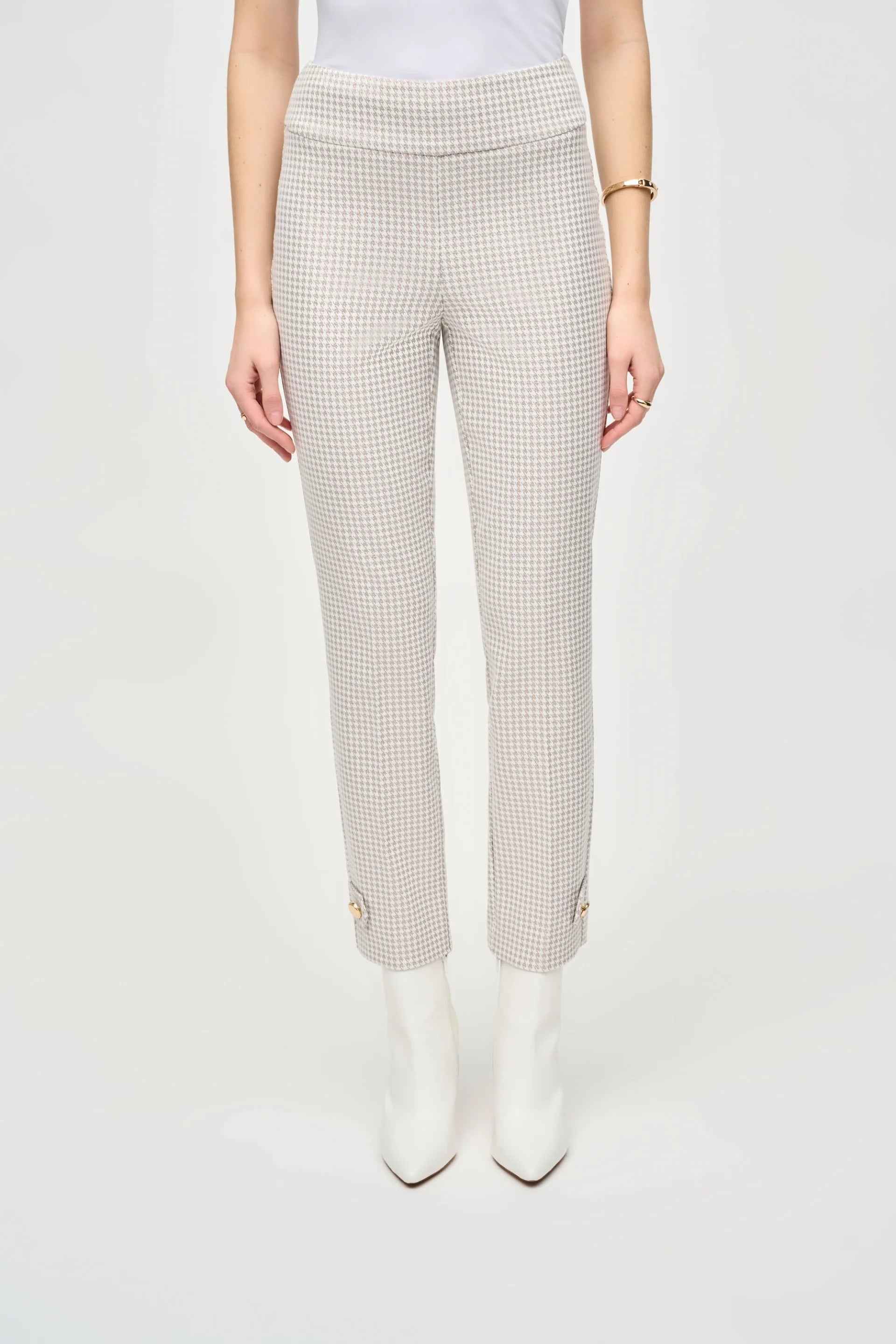 Joseph Ribkoff Houndstooth Jacquard Slim Fit Pants 243180