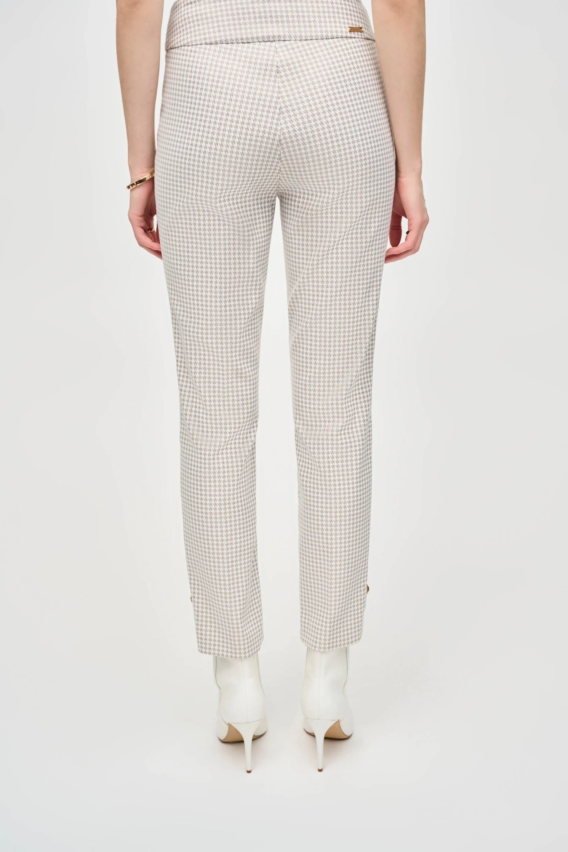 Joseph Ribkoff Houndstooth Jacquard Slim Fit Pants 243180
