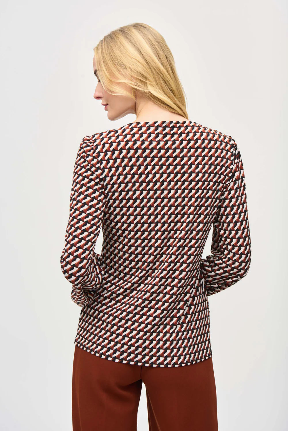 Joseph Ribkoff  Geometric Print Flared Top Style 243184