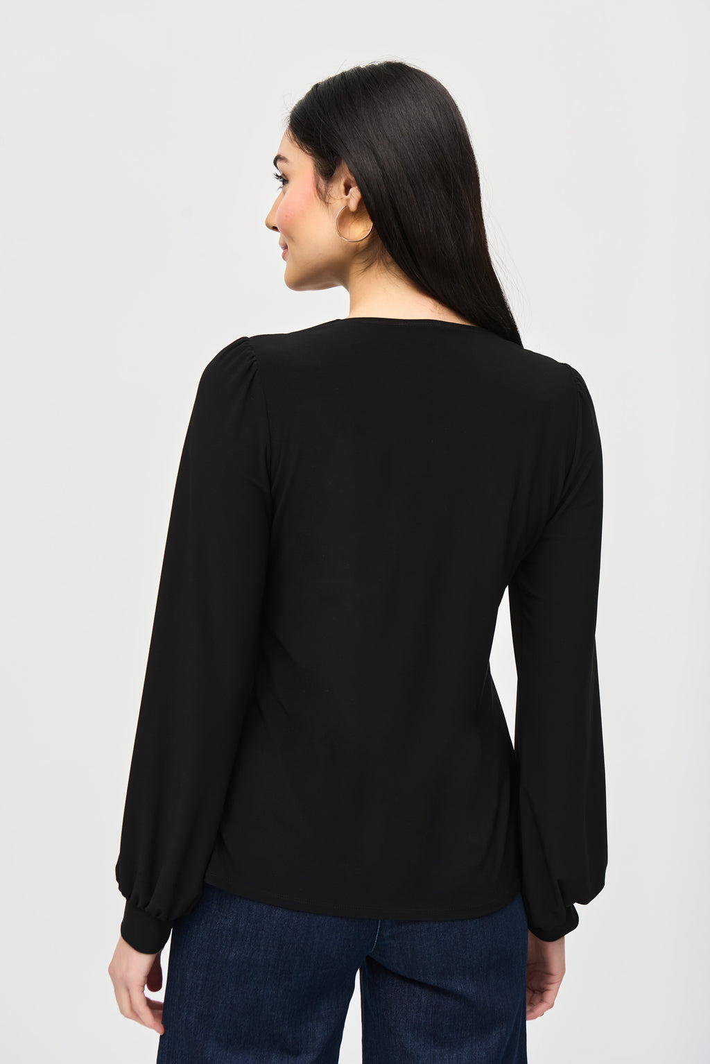 Joseph Ribkoff Metallic Puff Sleeve Blouse 243185
