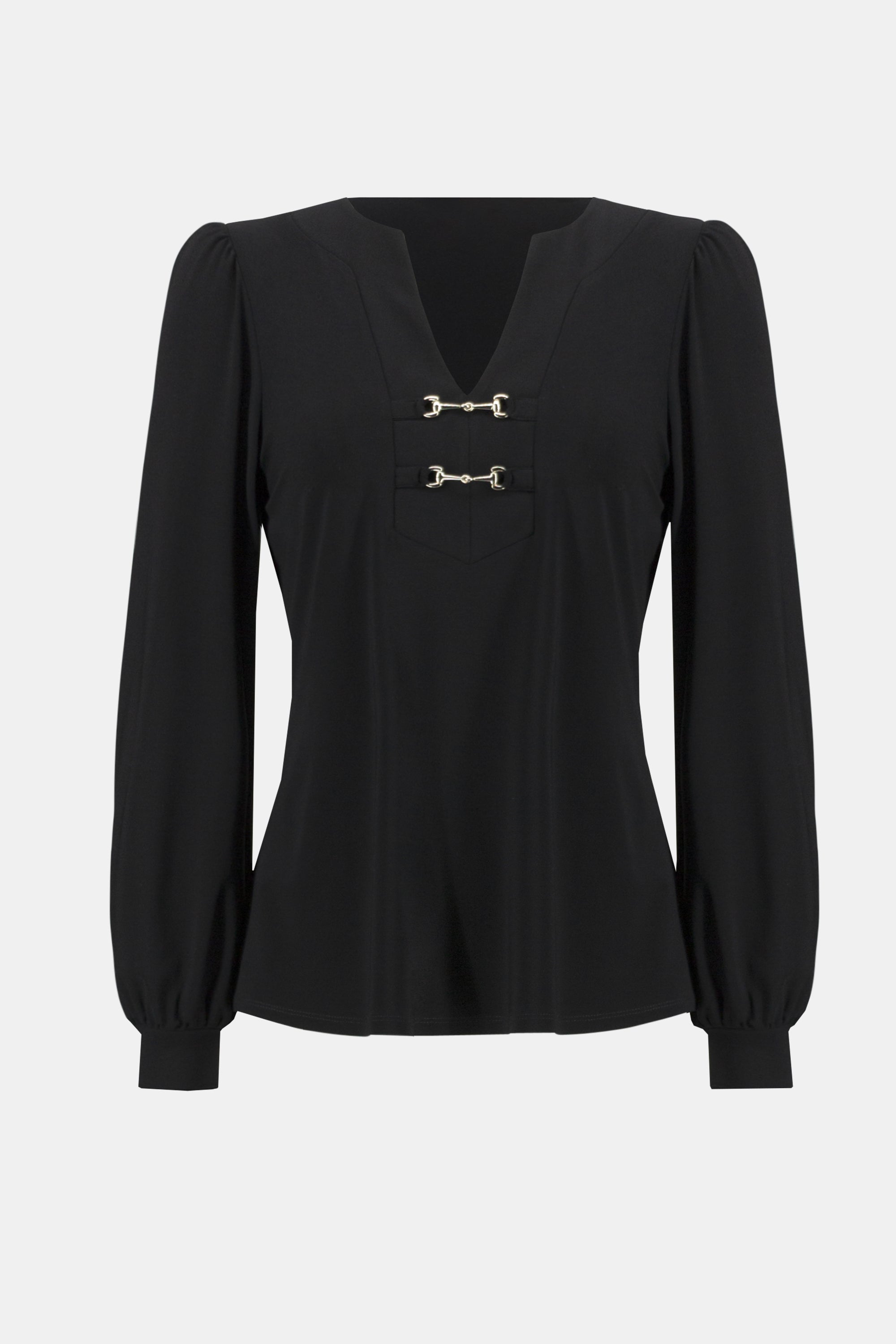 Joseph Ribkoff Metallic Puff Sleeve Blouse 243185