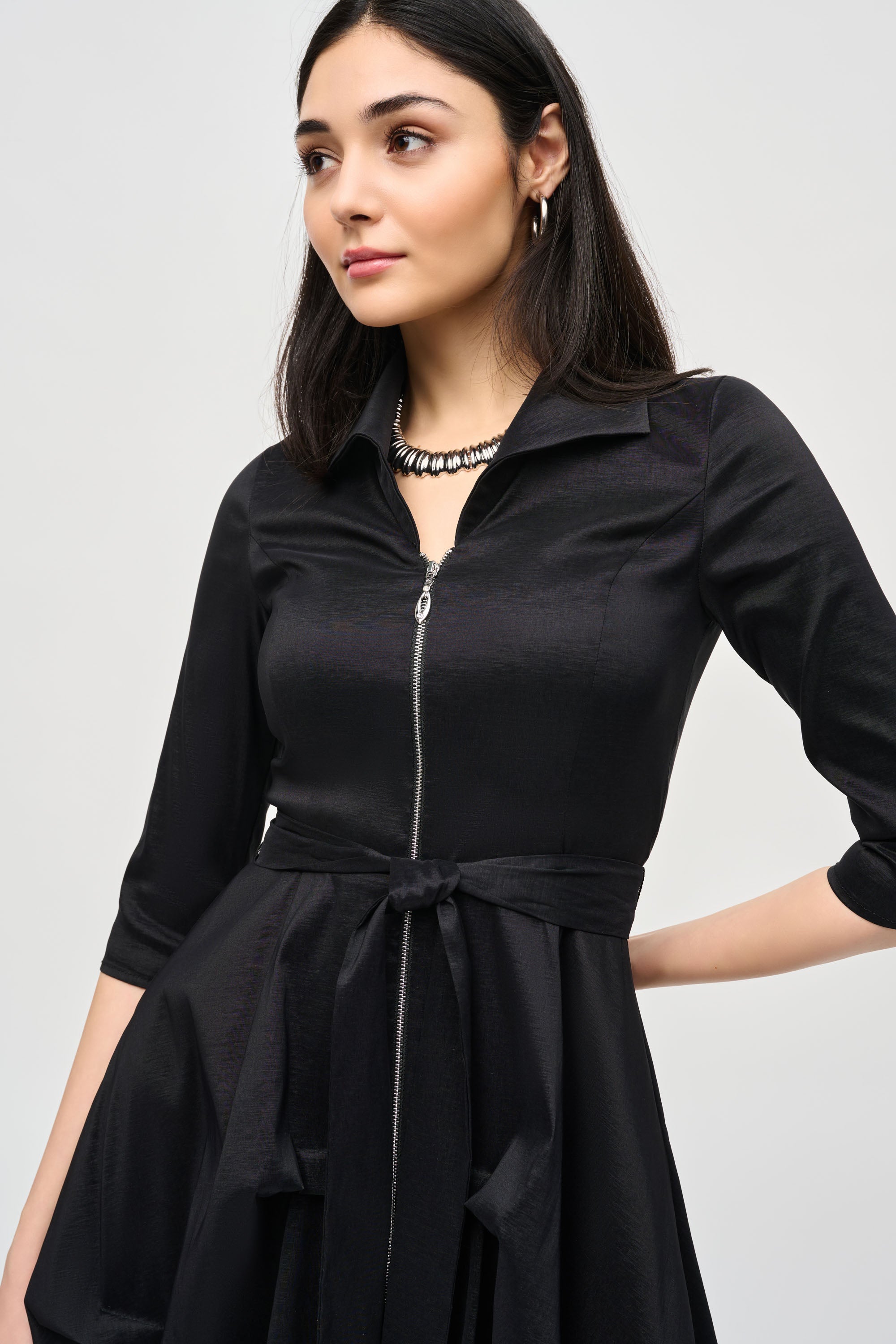 Joseph Ribkoff Cutaway Midi Ruffle Dress 243200