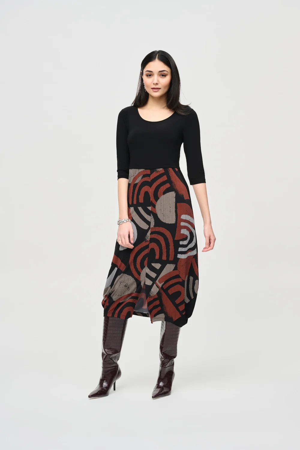 Joseph Ribkoff Geometric Print Cocoon Dress 243234