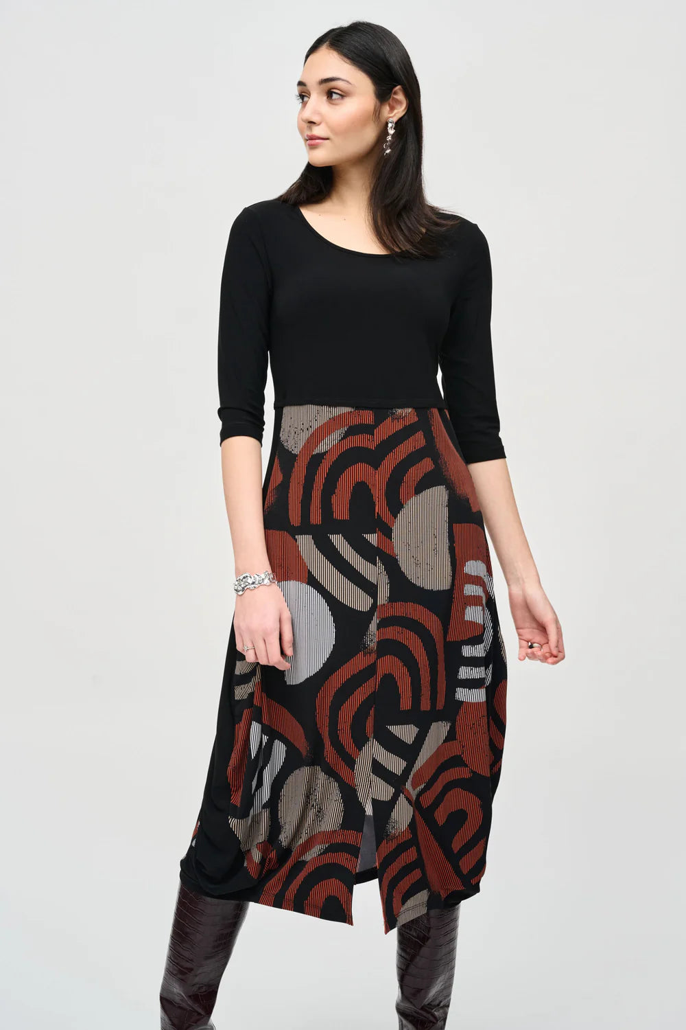 Joseph Ribkoff Geometric Print Cocoon Dress 243234