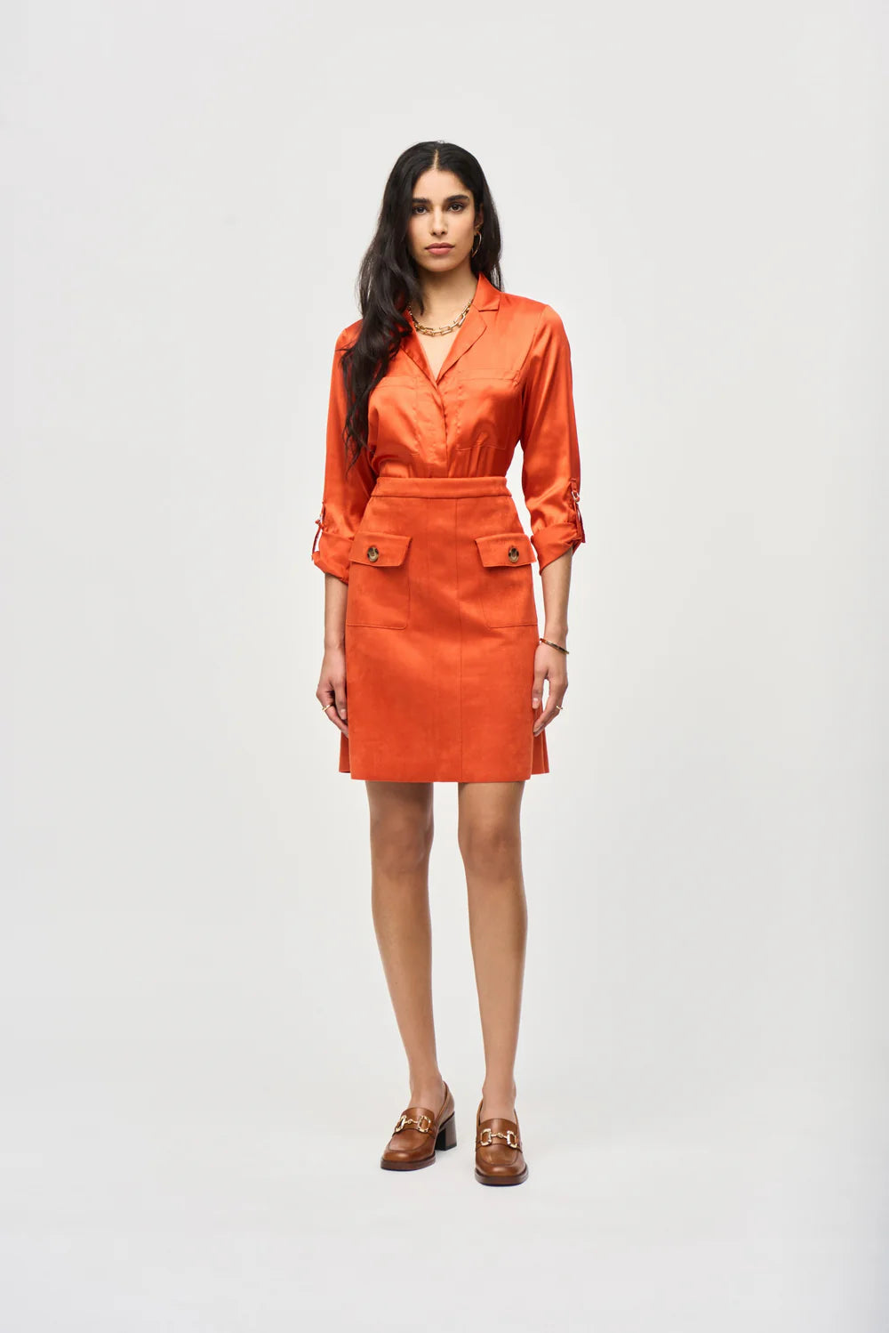 Joseph Ribkoff Buttoned Mini Pencil Skirt 243238