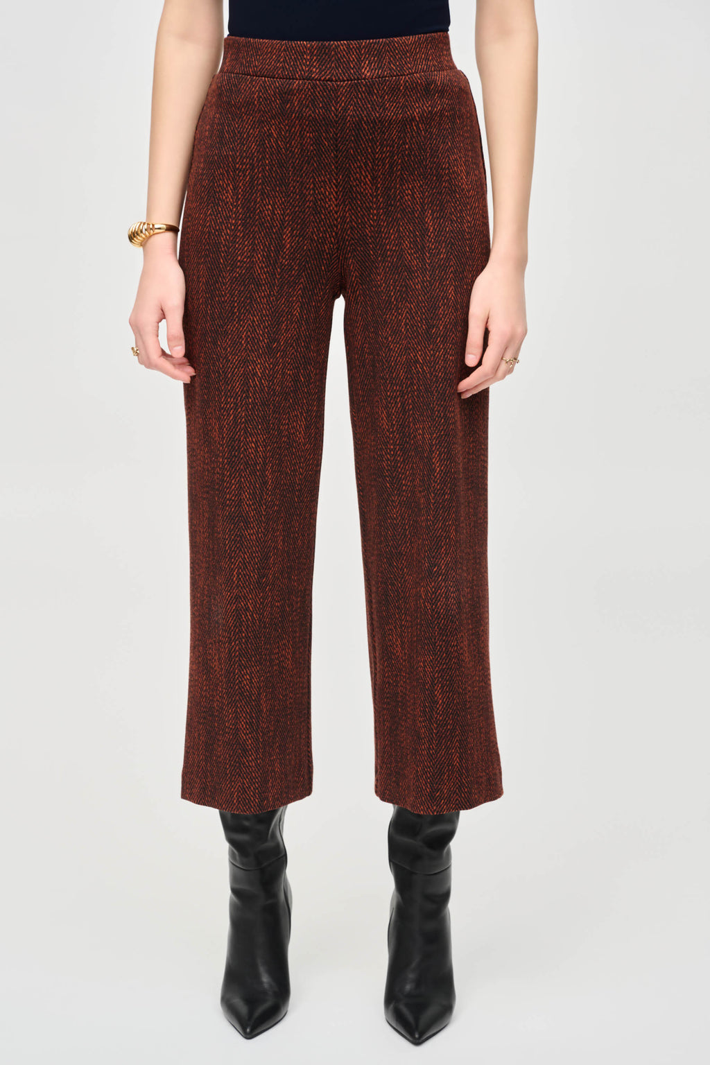 Joseph Ribkoff Chevron Jacquard Knit Culotte Pants 243302