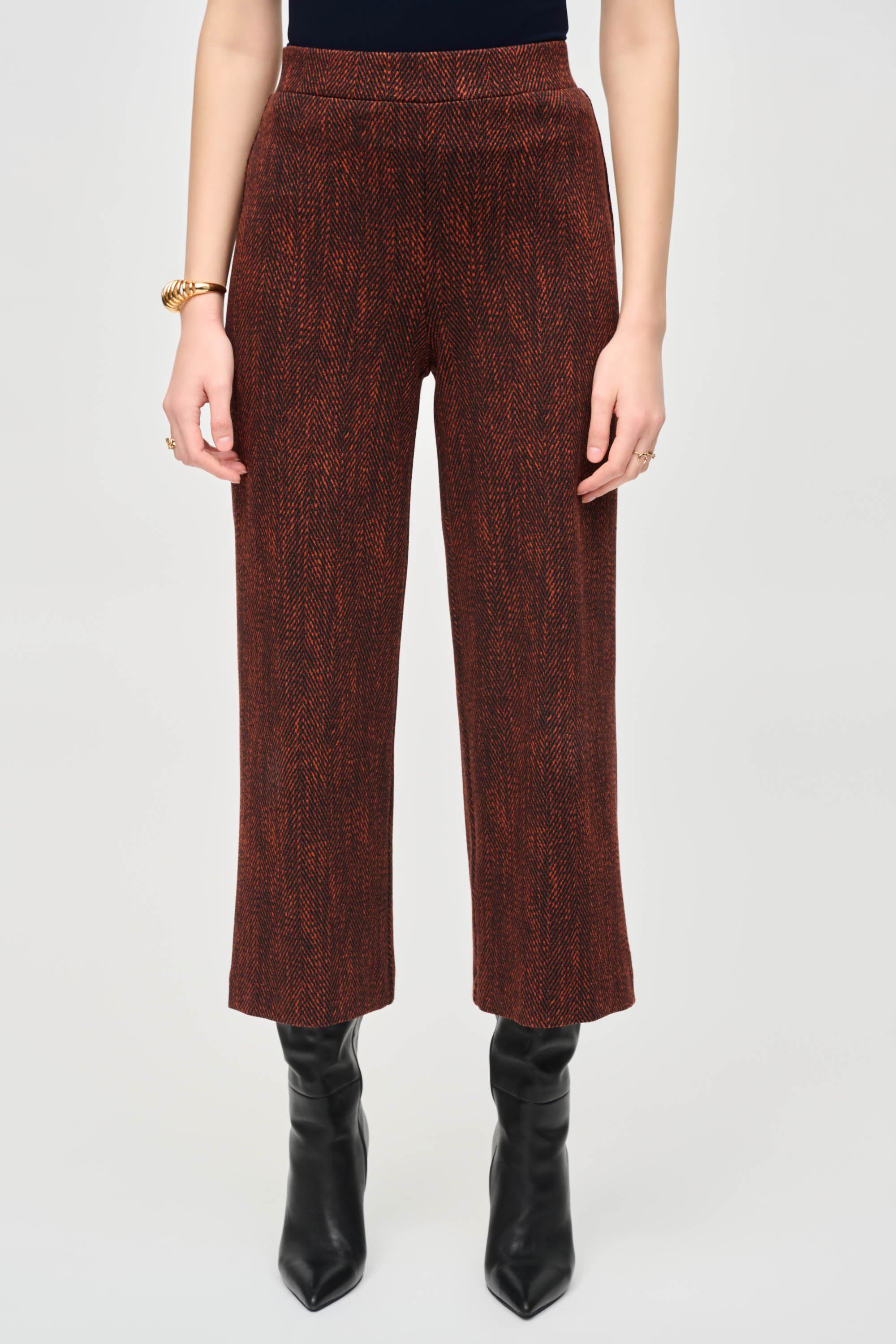 Joseph Ribkoff Chevron Jacquard Knit Culotte Pants 243302