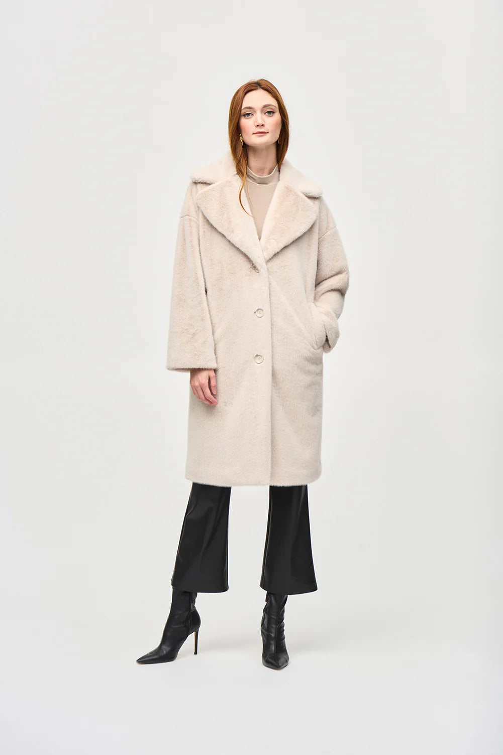 Joseph Ribkoff Faux Fur Straight Coat 243902