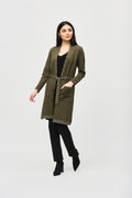 Joseph Ribkoff Sweater Knit Coat with V-Shape Neckline 234919F24
