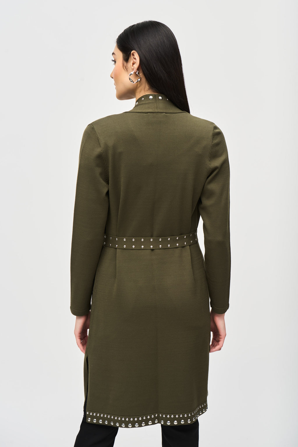 Joseph Ribkoff Sweater Knit Coat with V-Shape Neckline 234919F24