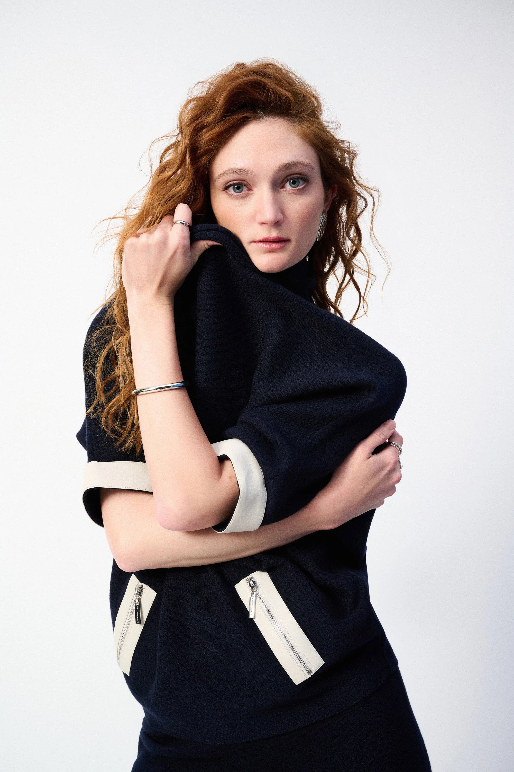 Joseph Ribkoff Sweater Knit Funnel Neck Top 243966S25