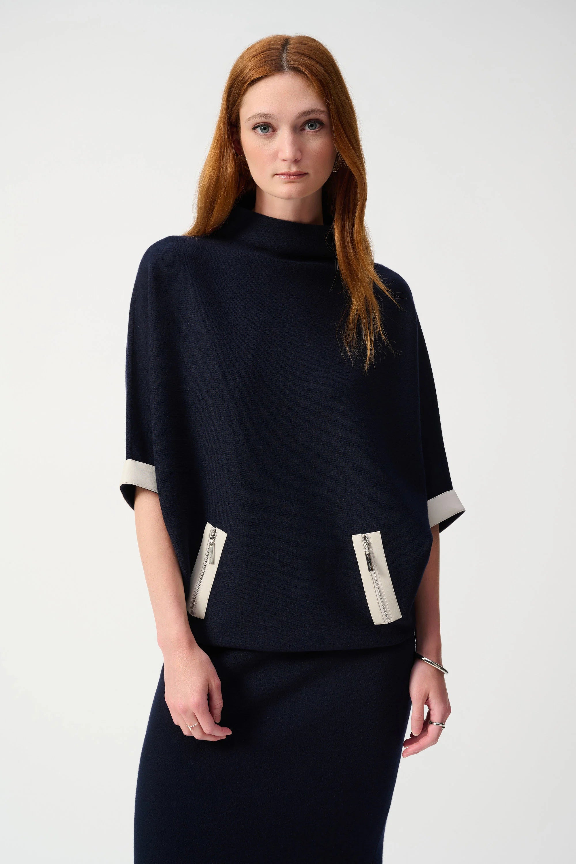Joseph Ribkoff Sweater Knit Funnel Neck Top 243966S25