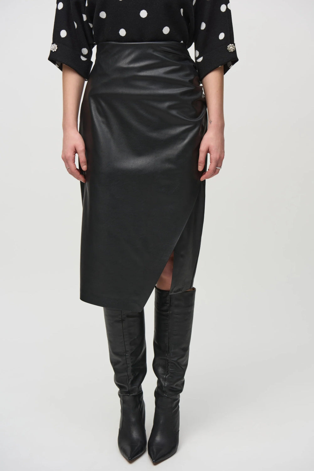 Joseph Ribkoff Leatherette Pull-on Pencil Skirt 244115