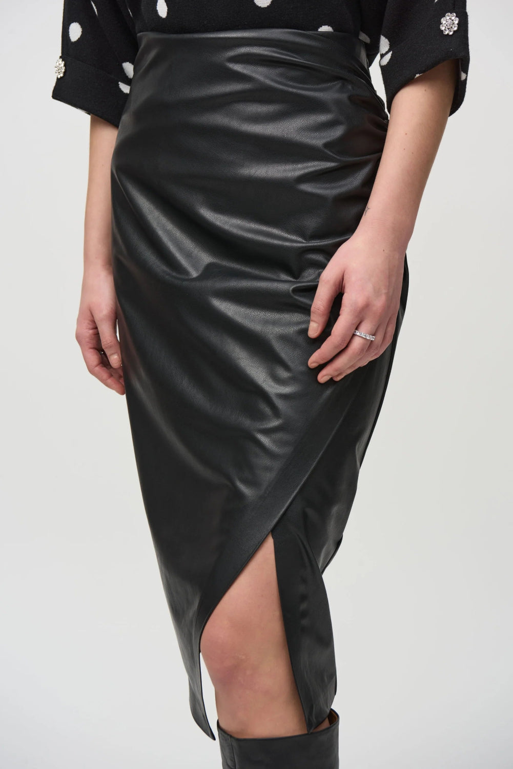 Joseph Ribkoff Leatherette Pull-on Pencil Skirt 244115