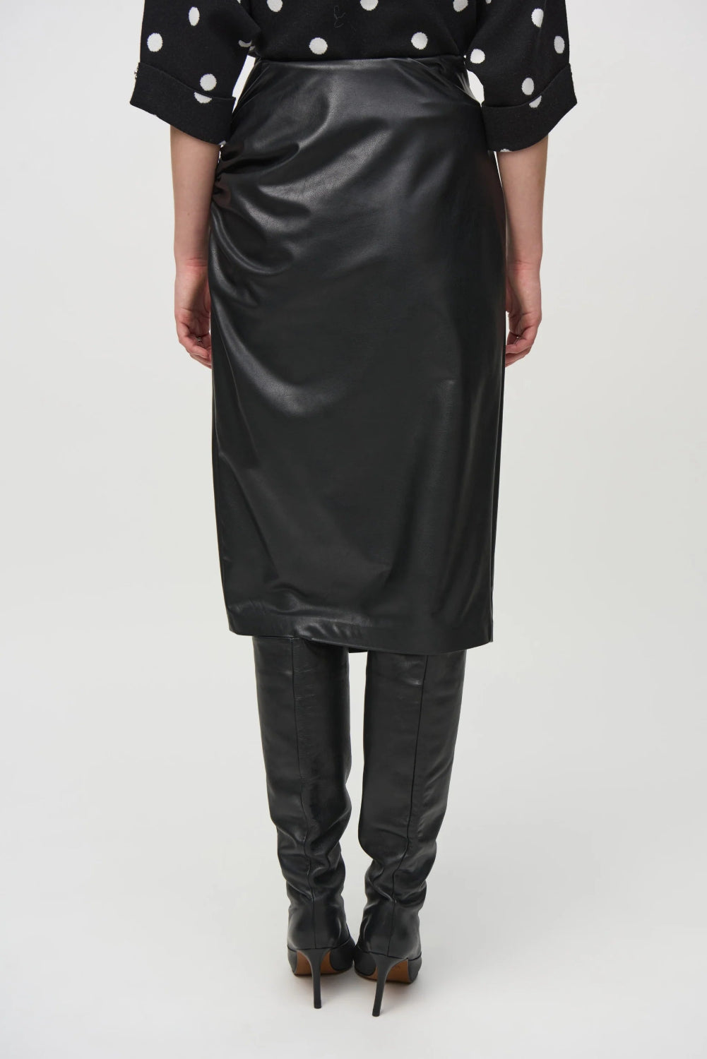 Joseph Ribkoff Leatherette Pull-on Pencil Skirt 244115