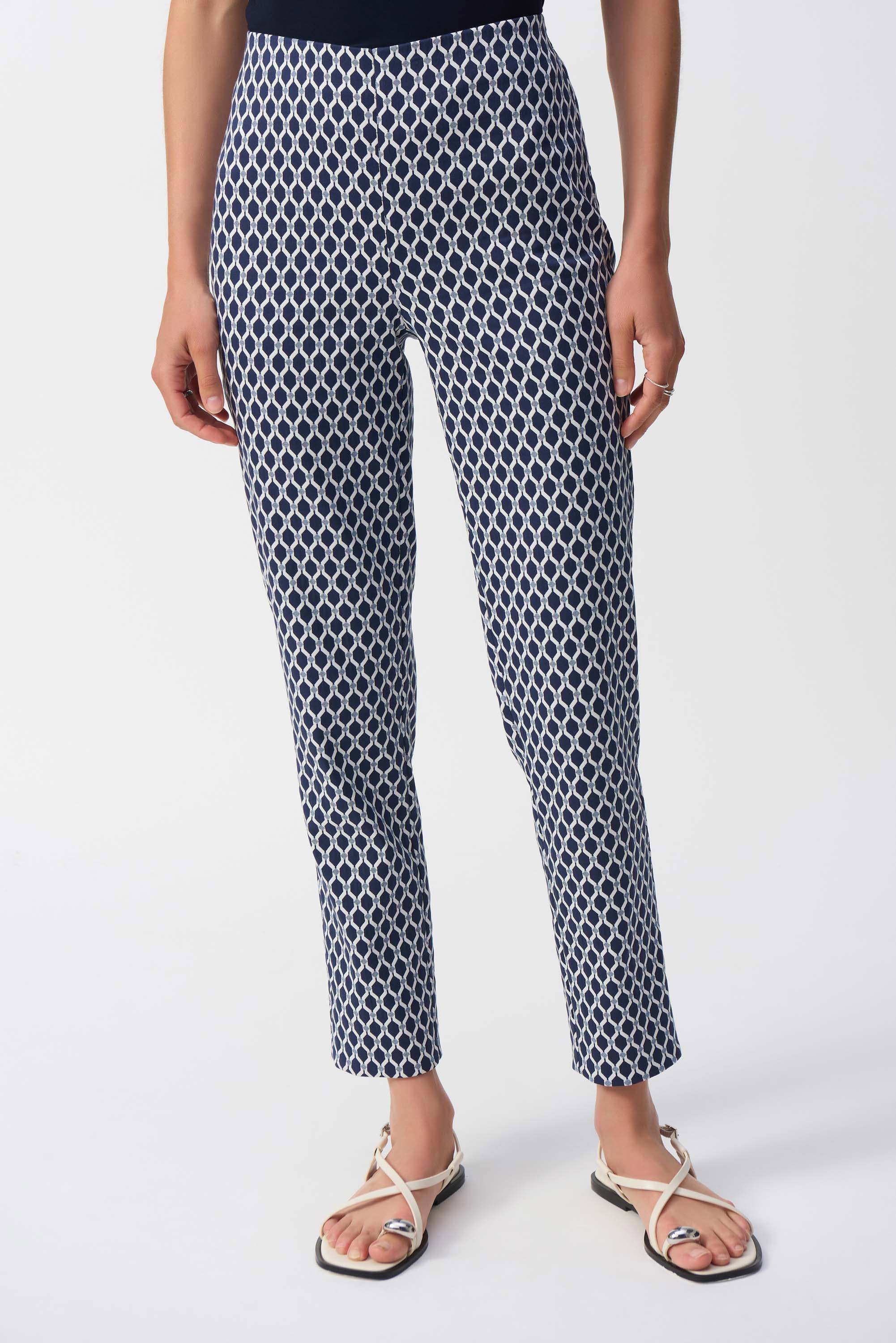 Joseph Ribkoff Jacquard Geometric Print Slim Fit Pants 251099