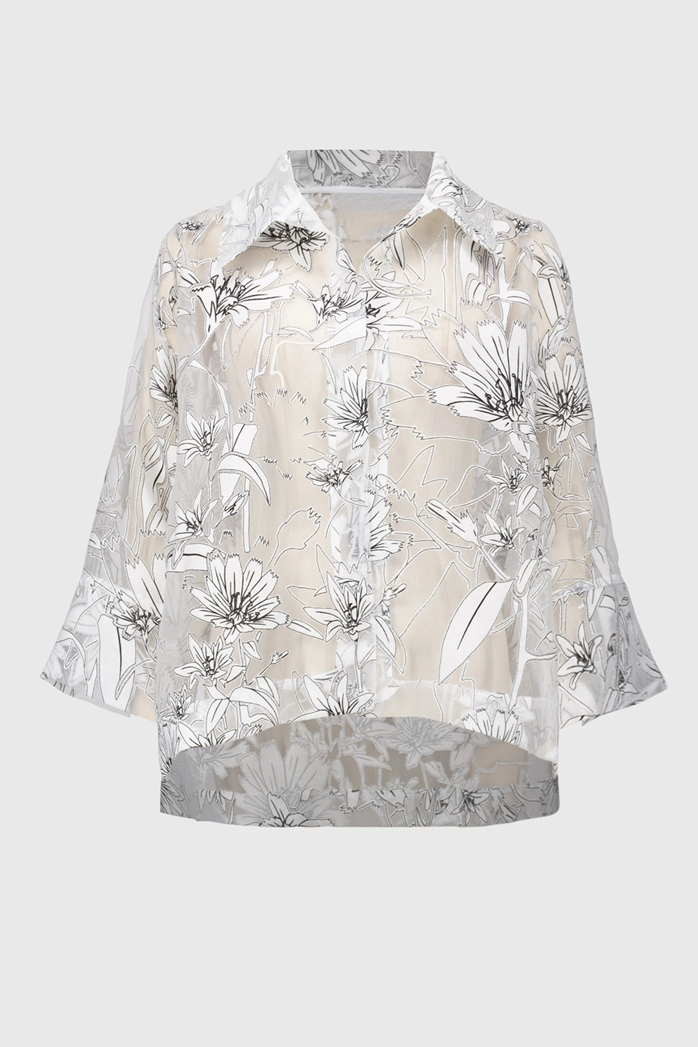 Joseph Ribkoff Organza Floral Print Boxy Cover-Up 251102