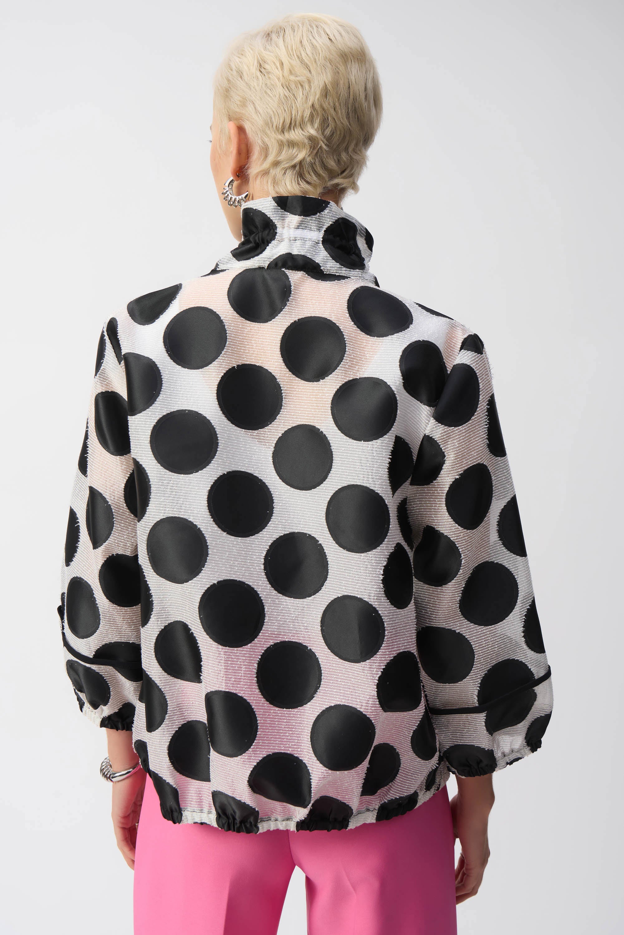 Joseph Ribkoff Jacquard Polka Dot Boxy Jacket 251123