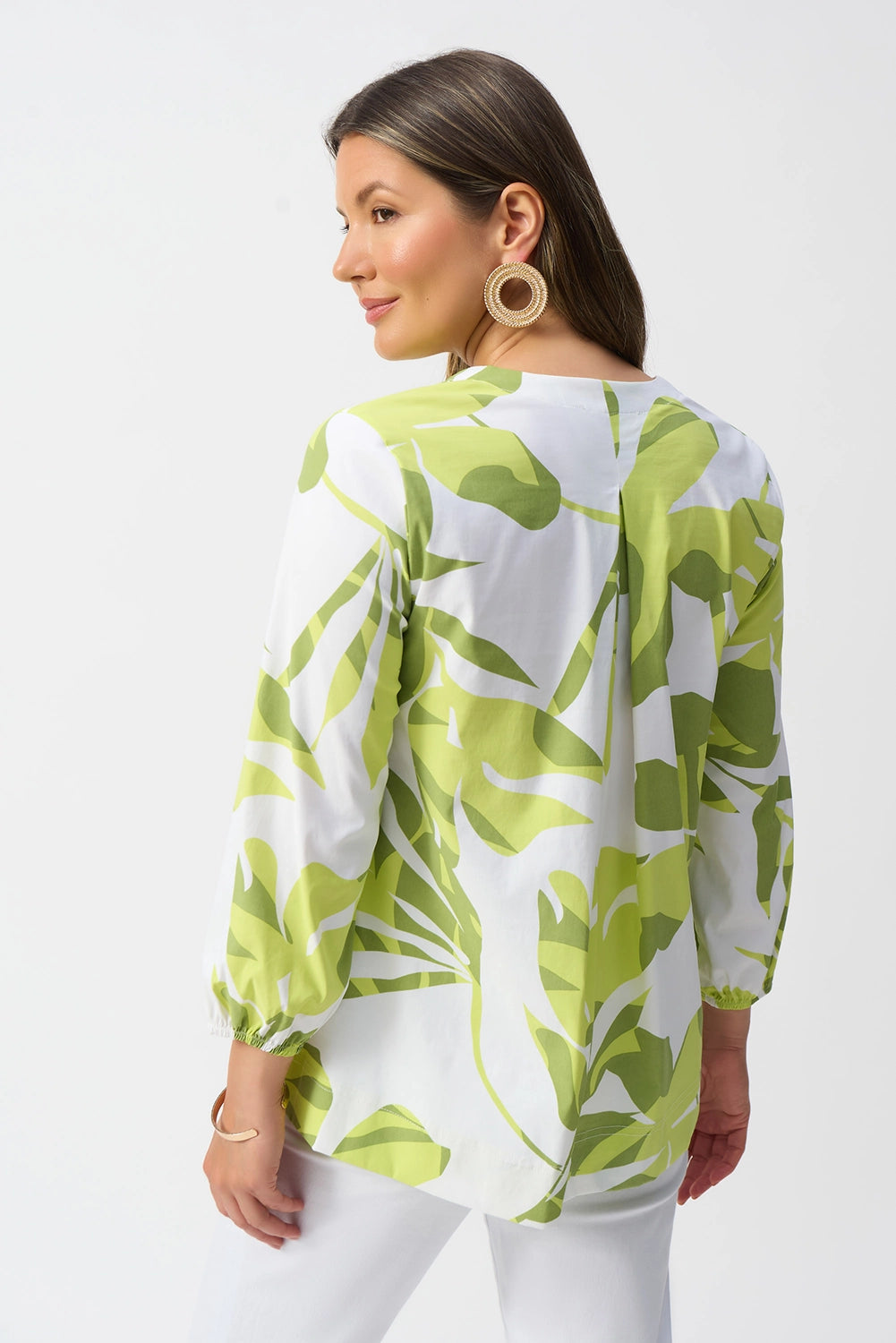 Joseph Ribkoff Stretch Poplin Floral Print Trapeze Top 251168