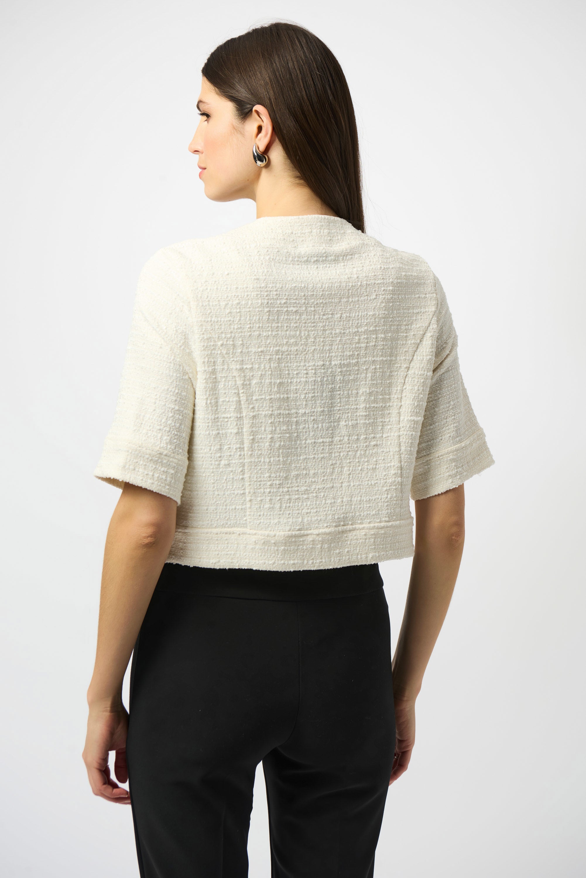 Joseph Ribkoff Bouclé Cropped Jacket With Decorative Buttons 251196