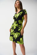 Joseph Ribkoff Silky Knit Tropical Print A-Line Dress 251200