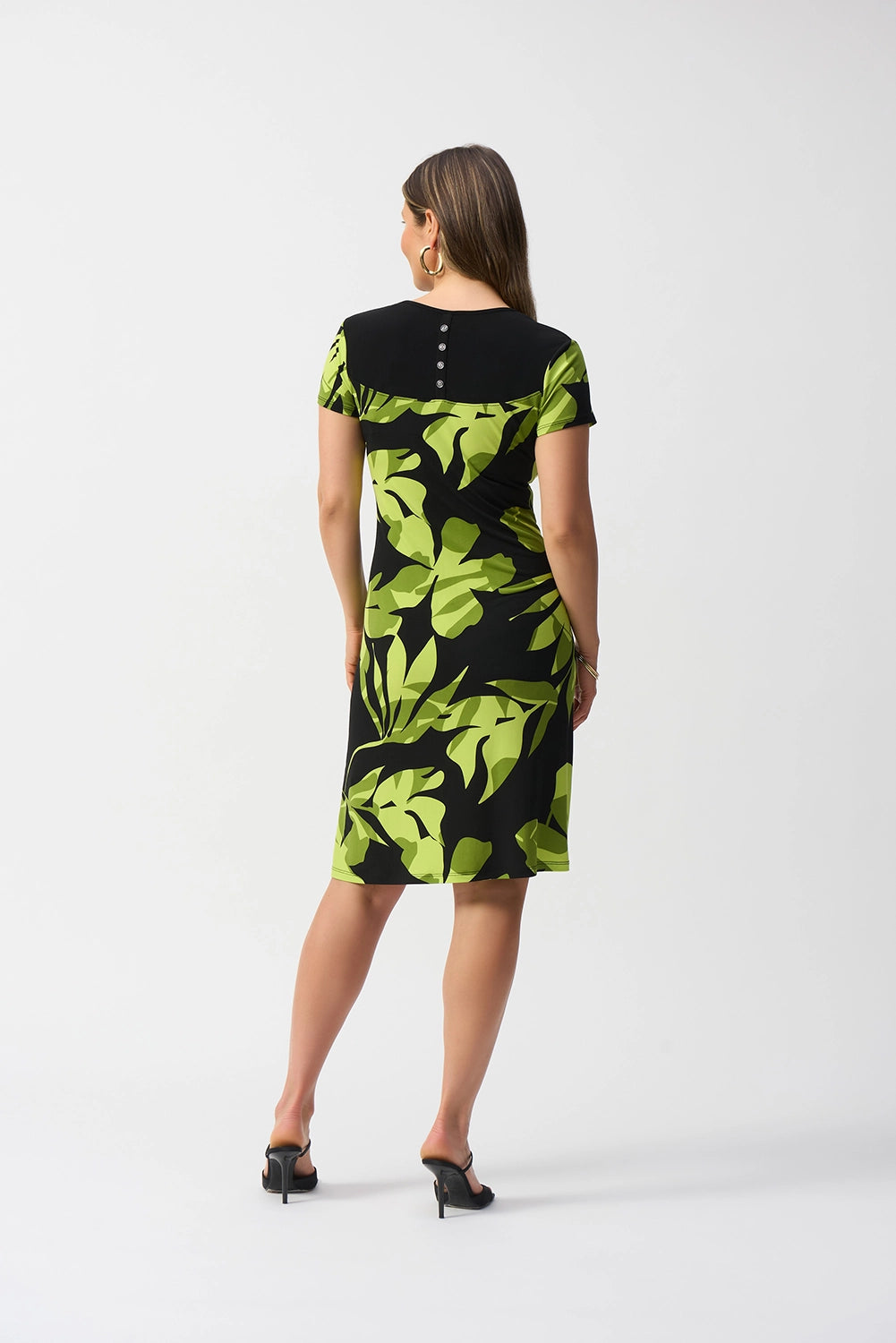 Joseph Ribkoff Silky Knit Tropical Print A-Line Dress 251200