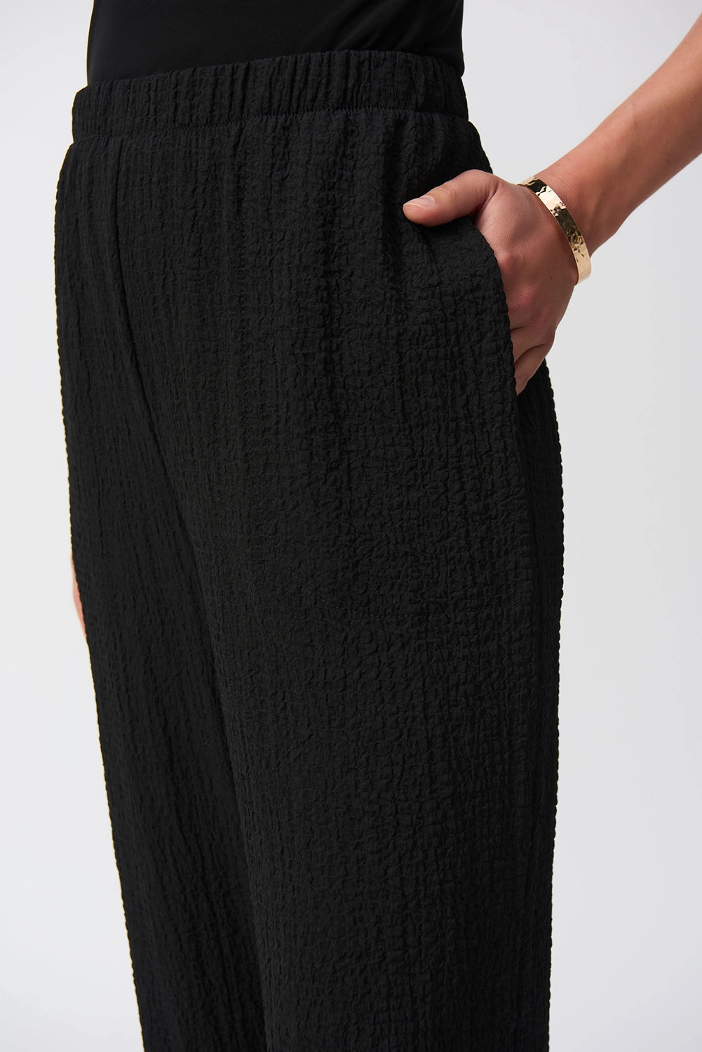 Joseph Ribkoff Seersucker Wide Leg Pull-On Pants 251227