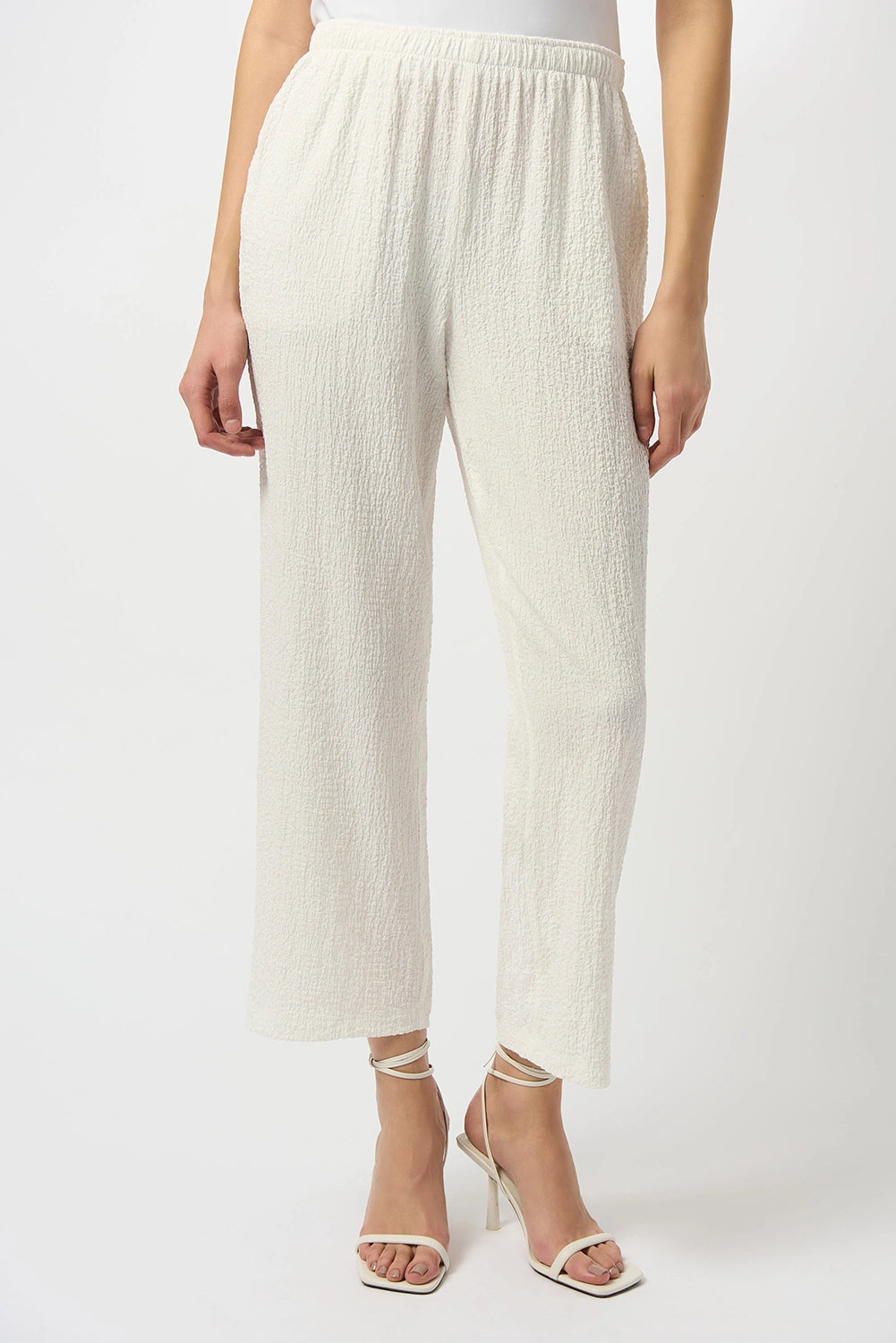 Joseph Ribkoff Seersucker Wide Leg Pull-On Pants 251227