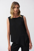 Joseph Ribkoff Seersucker Asymmetrical Sleeveless Top 251228