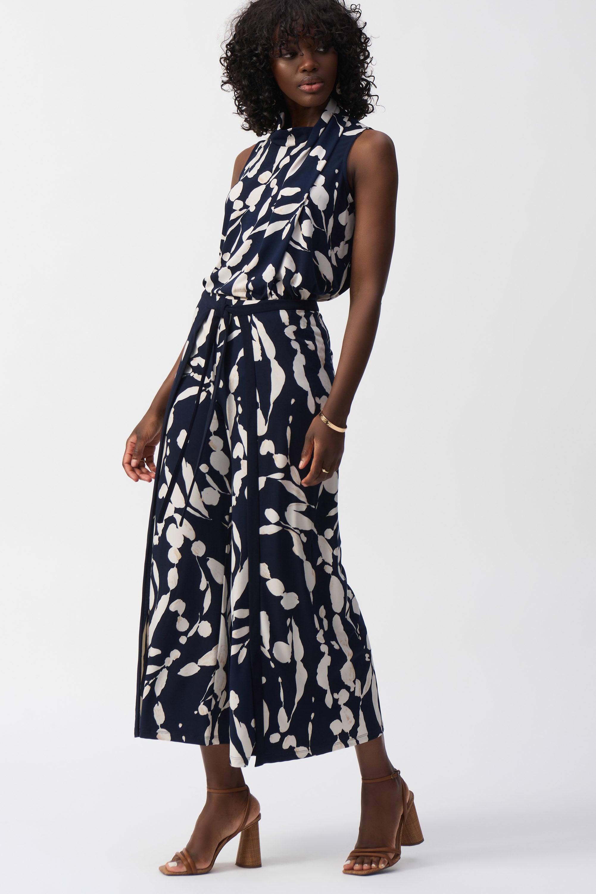 Joseph Ribkoff Silky Knit Abstract Print Wide Leg Pants 251252
