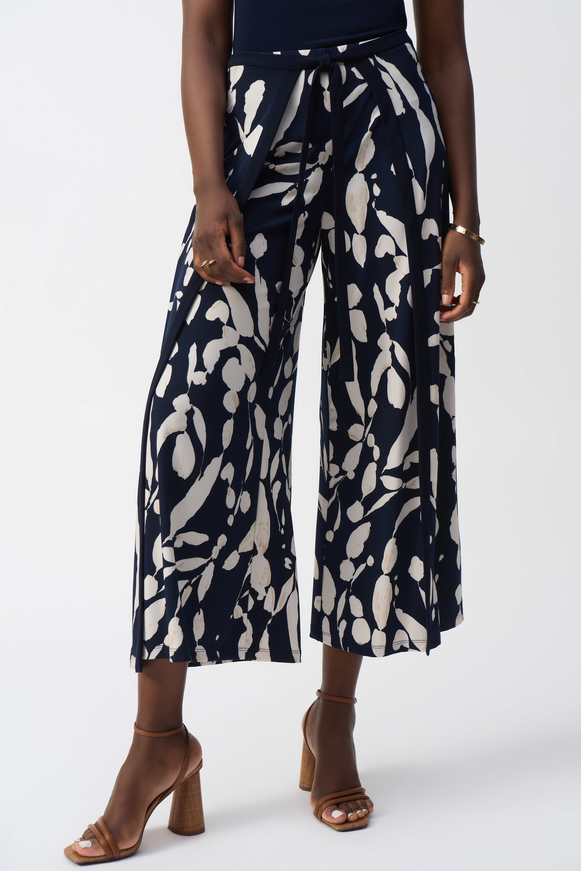 Joseph Ribkoff Silky Knit Abstract Print Wide Leg Pants 251252