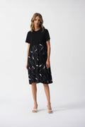 Joseph Ribkoff Silky Knit Geometric Print Trapeze Dress 251271