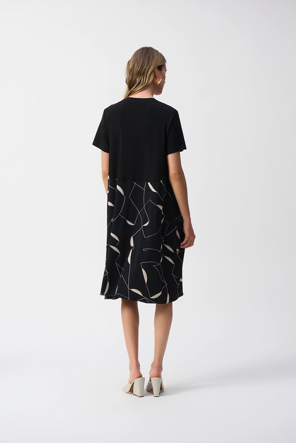 Joseph Ribkoff Silky Knit Geometric Print Trapeze Dress 251271
