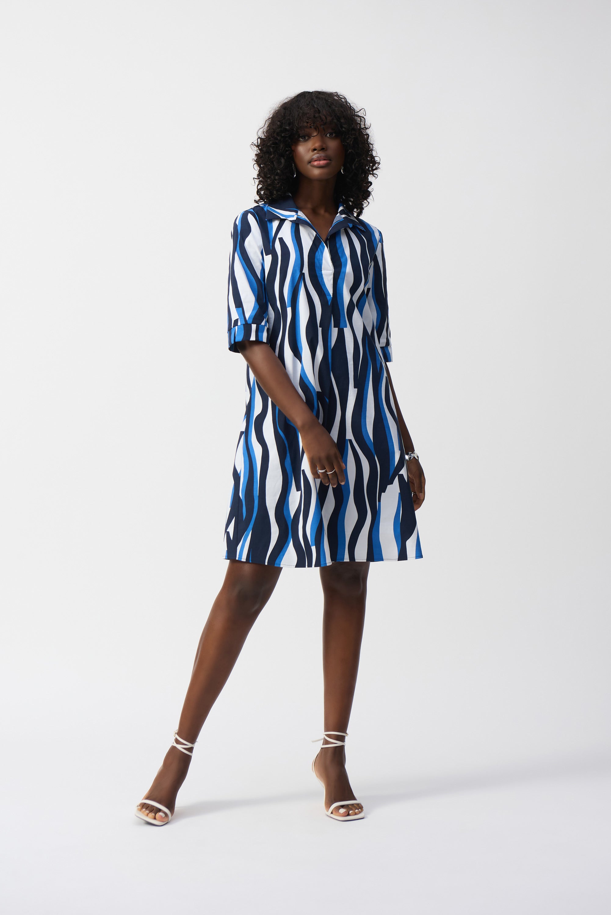 Joseph Ribkoff Stretch Poplin Trapeze Shirt Dress 251294