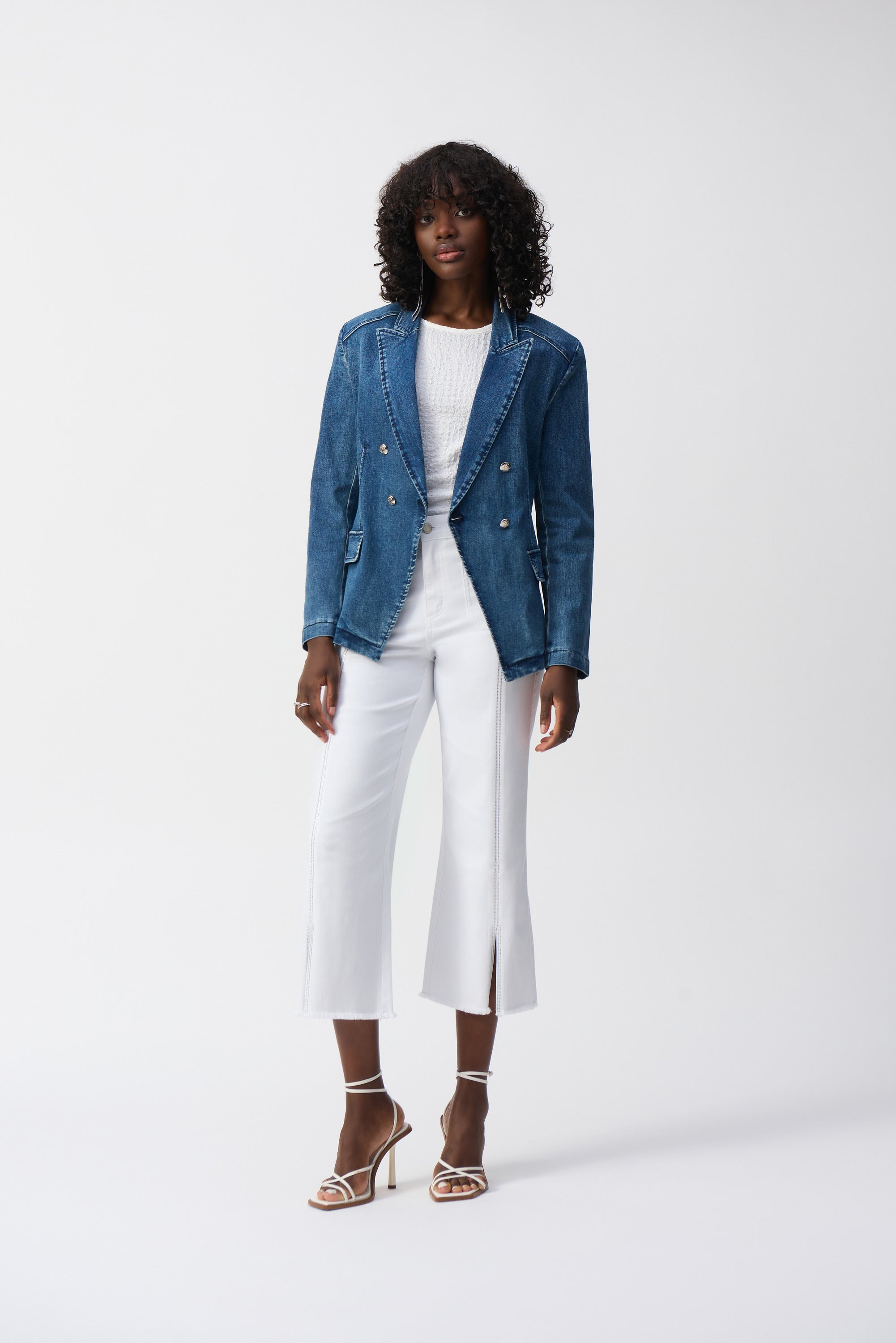 Joseph Ribkoff Culotte Jeans With Embellished Front Seam 251901