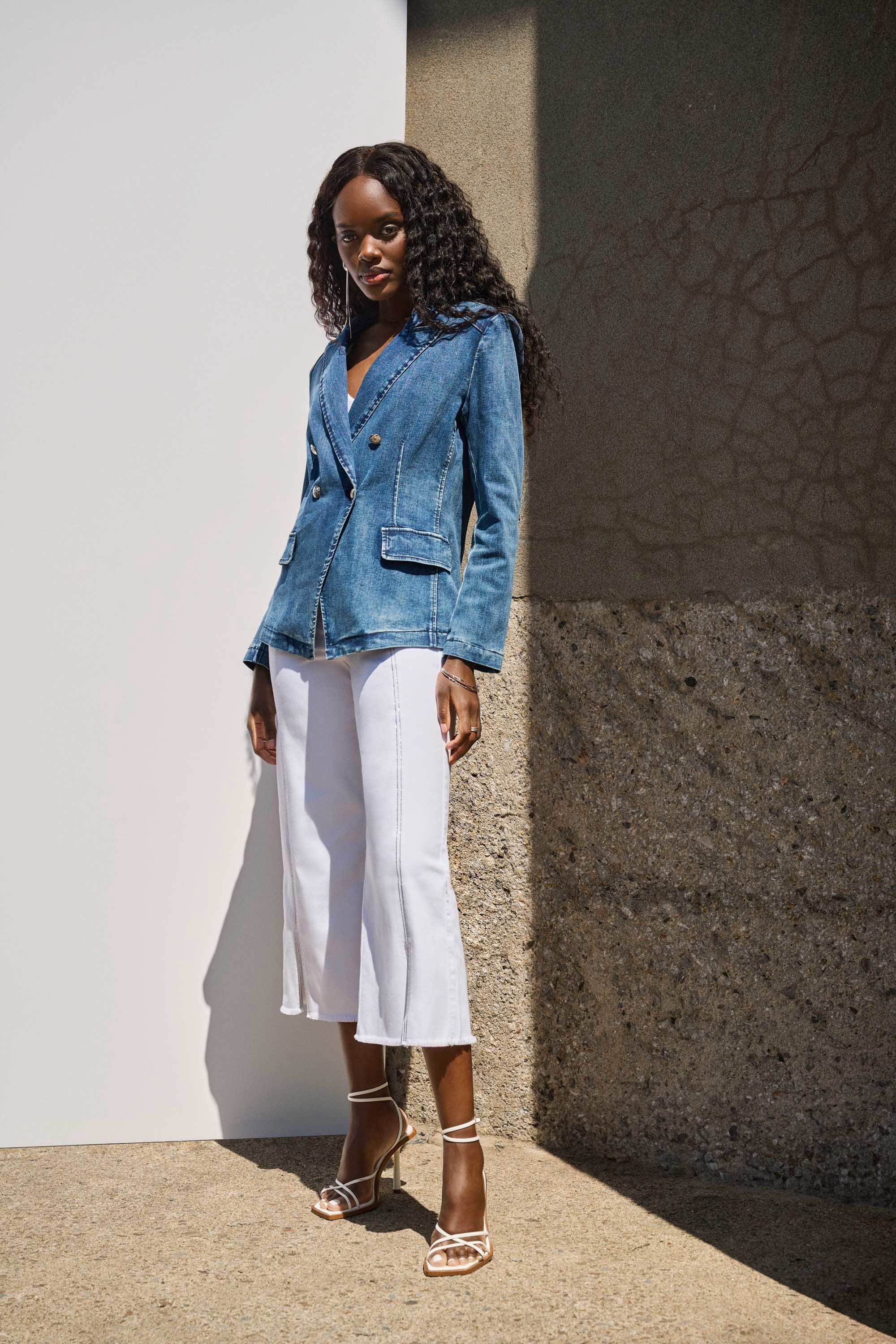 Joseph Ribkoff Culotte Jeans With Embellished Front Seam 251901