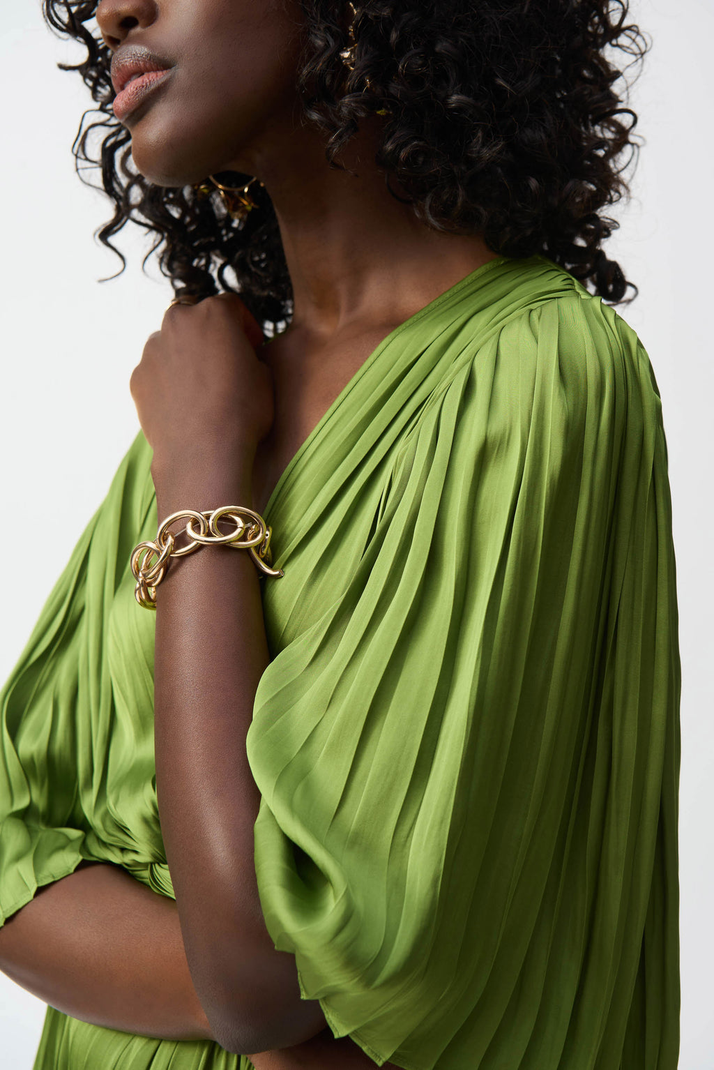 Joseph Ribkoff Pleated Satin Midi Dress 251903