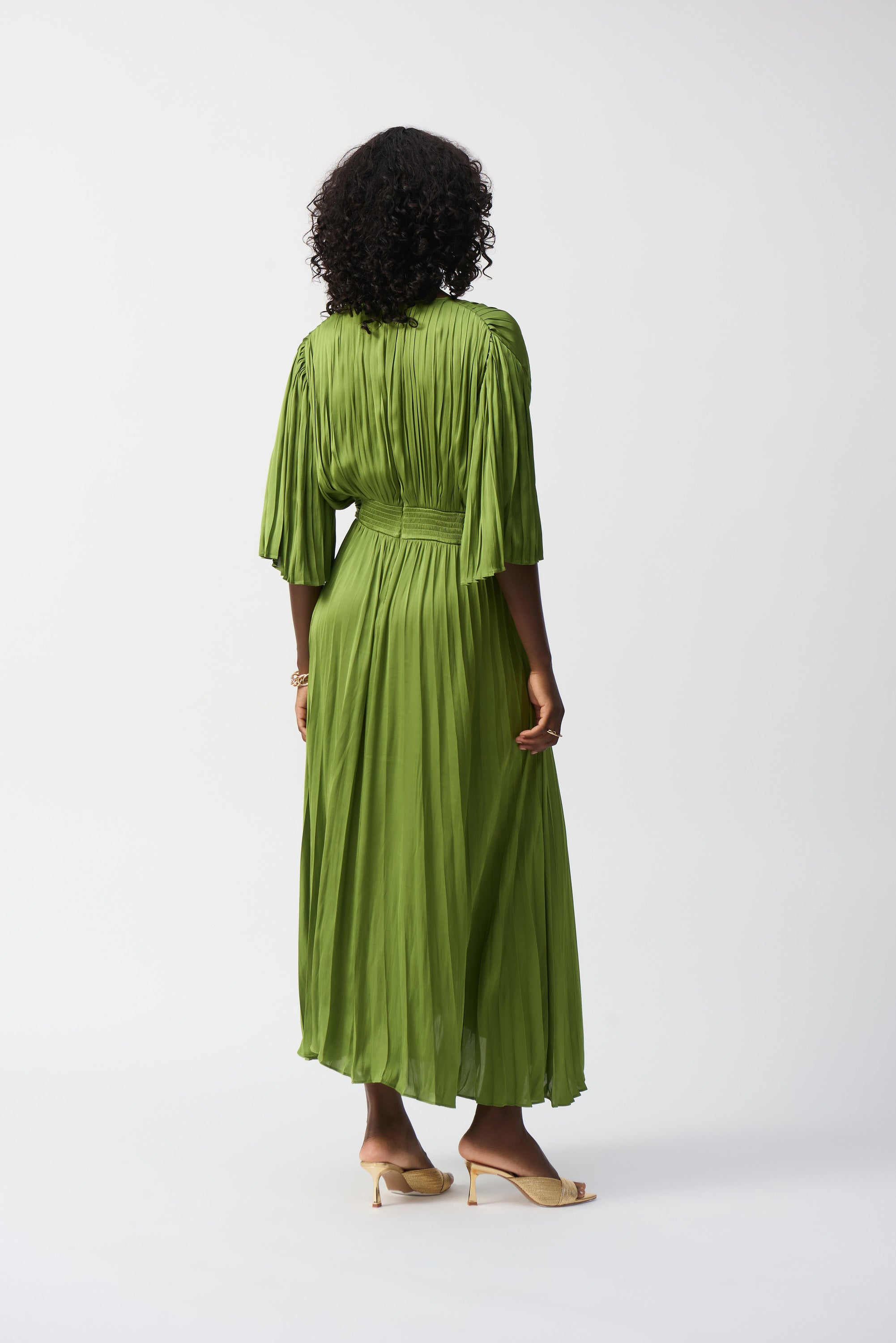 Joseph Ribkoff Pleated Satin Midi Dress 251903