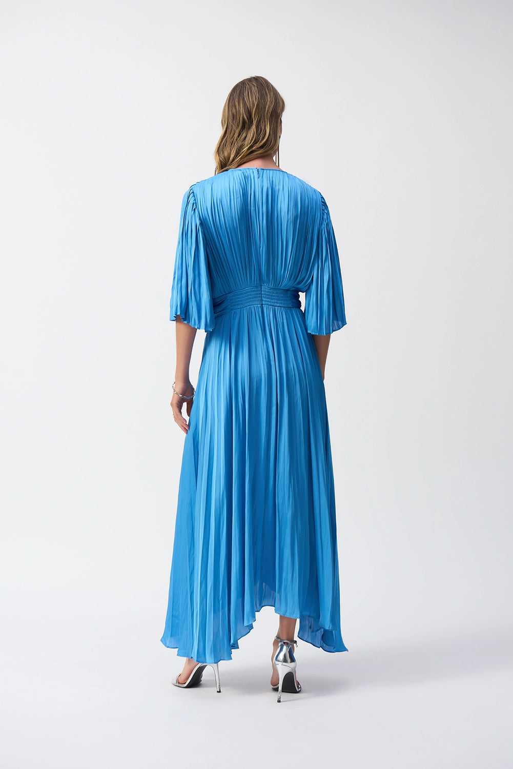 Joseph Ribkoff Pleated Satin Midi Dress 251903