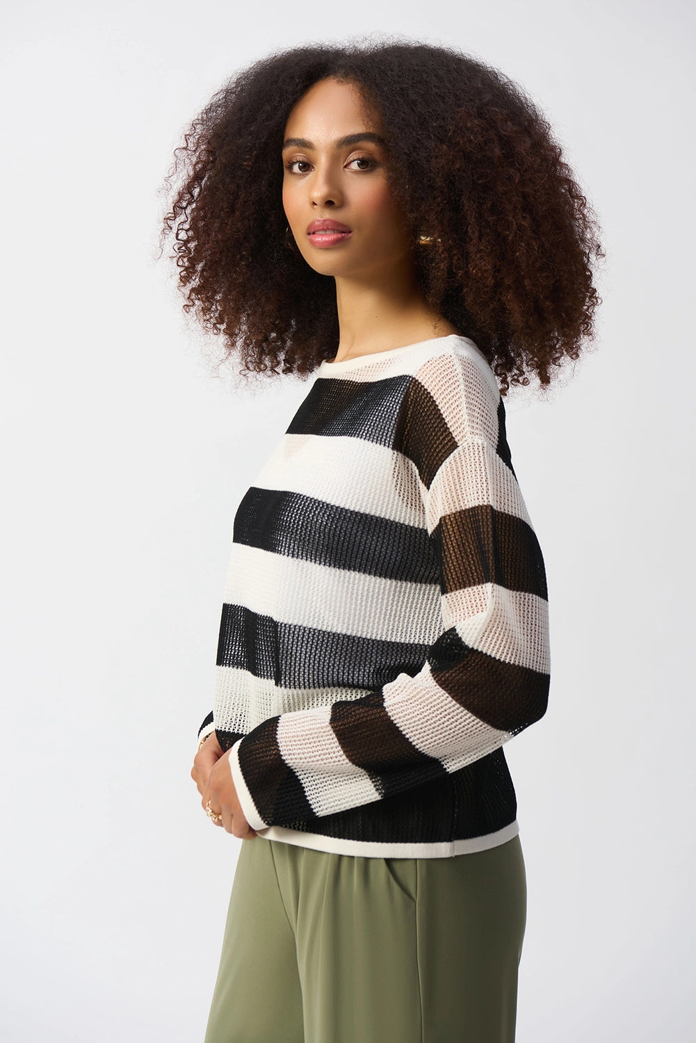 Joseph Ribkoff Striped Sweater Knit Pullover 251922