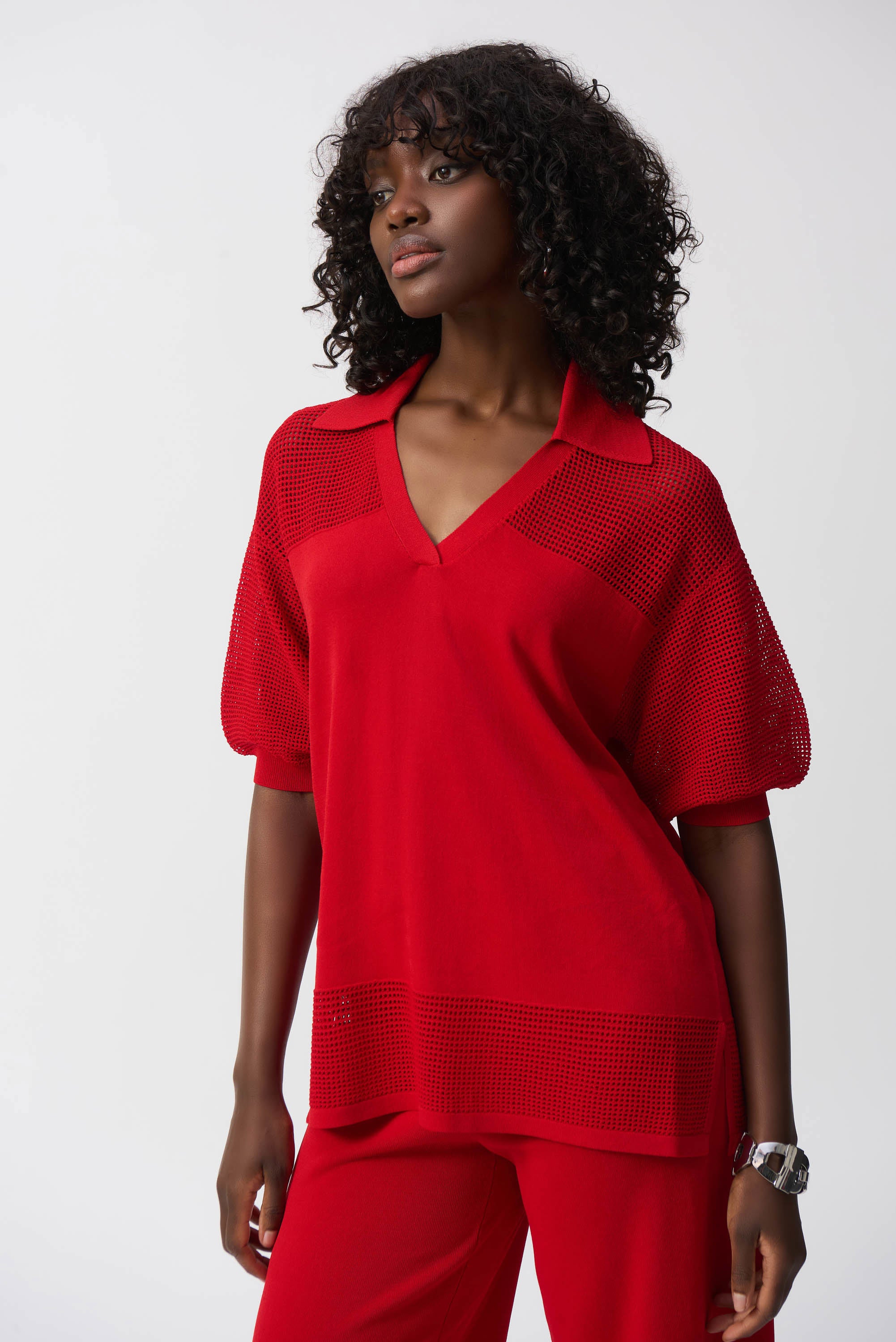 Joseph Ribkoff Sweater Knit Pullover With Pointelle Detail 251925
