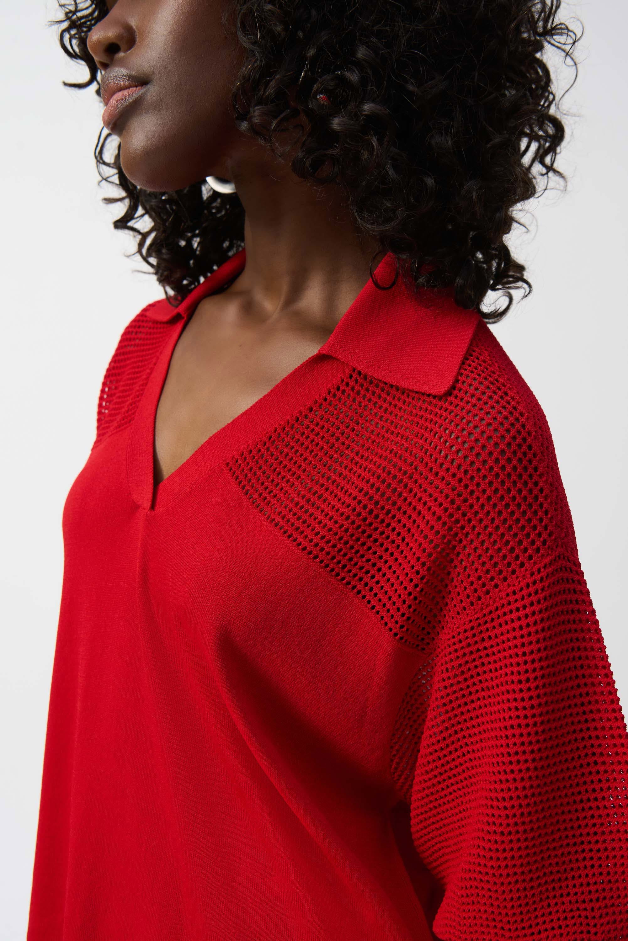 Joseph Ribkoff Sweater Knit Pullover With Pointelle Detail 251925