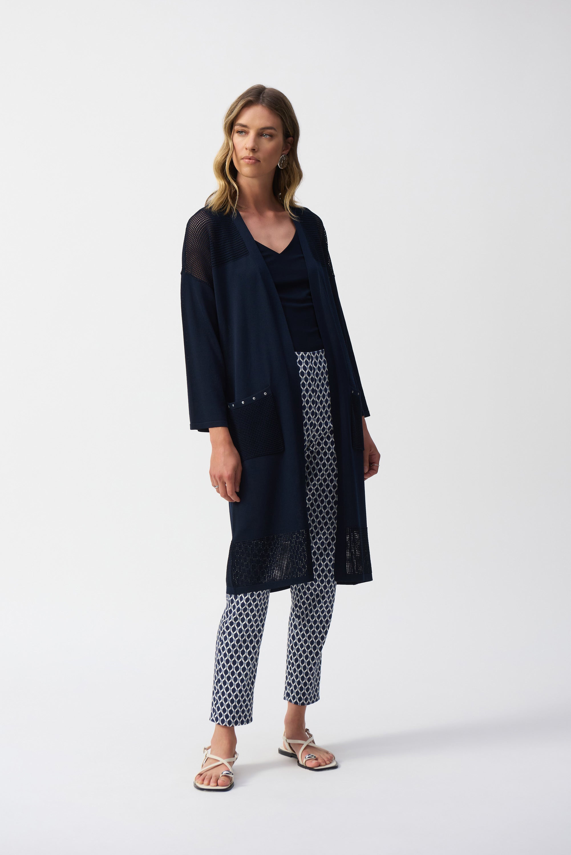 Joseph Ribkoff Sweater Knit Cover-Up With Pointelle Detail 251926