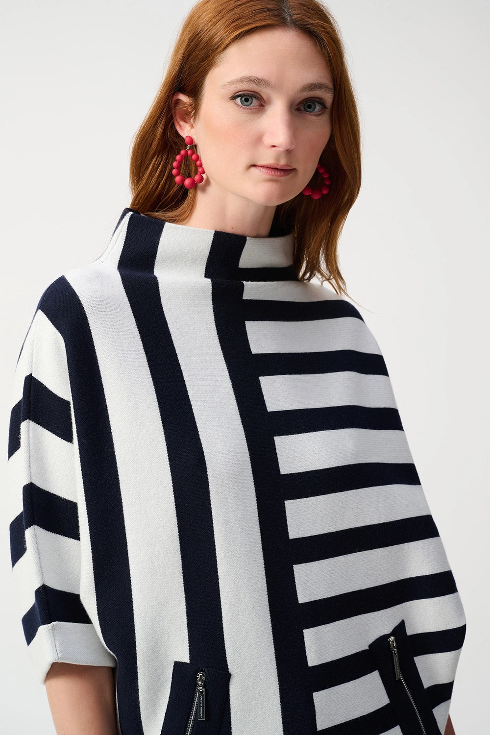 Joseph Ribkoff Jacquard Stripe Sweater Knit Pullover 251933