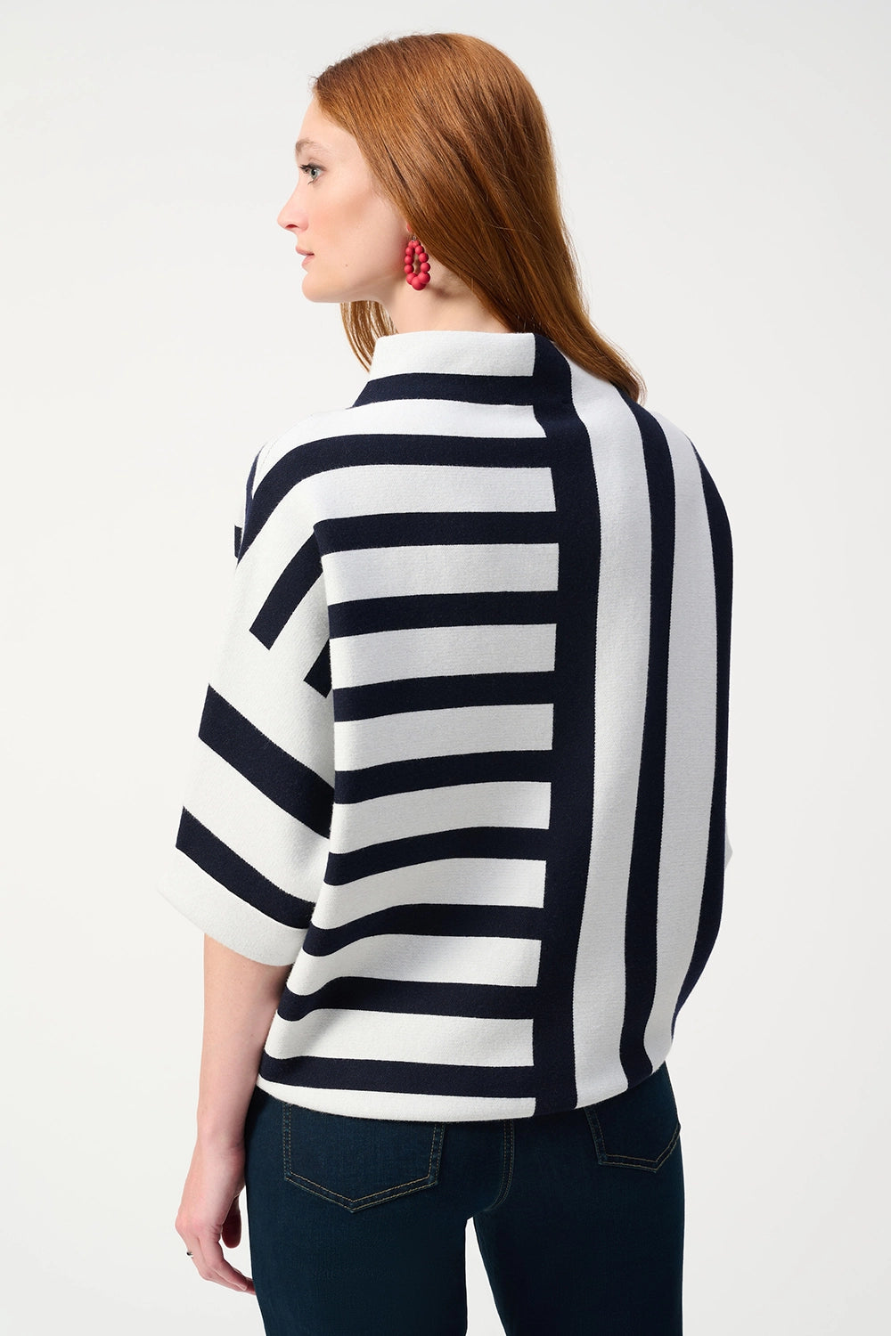 Joseph Ribkoff Jacquard Stripe Sweater Knit Pullover 251933